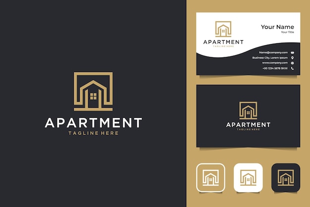 Apartment elegant logo design and business card