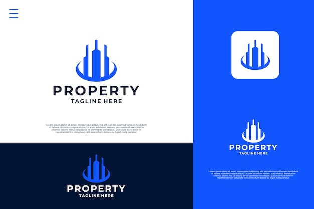 Vector apartment property logo design inspiration