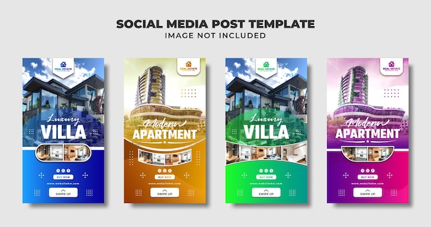 Apartment And Real Estate Social Media Instagram Story, Flyer And Banner Template For Promotion