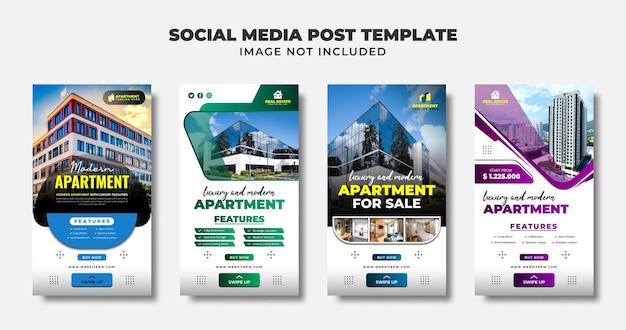 Apartment And Real Estate Social Media Instagram Story, Flyer And Banner Template For Promotion