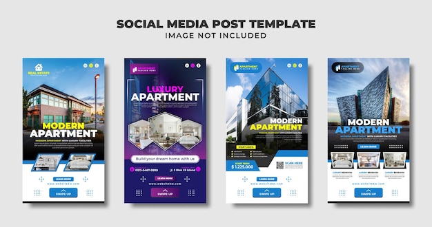 Apartment And Real Estate Social Media Instagram Story, Flyer And Banner Template For Promotion