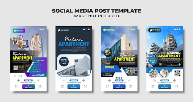 Apartment And Real Estate Social Media Instagram Story, Flyer And Banner Template For Promotion