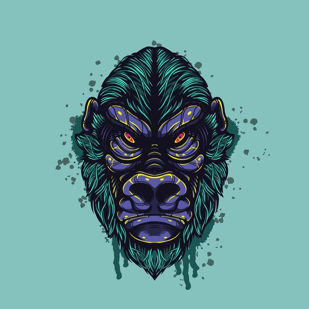 Vector ape gorilla sketchy artwork design illustration