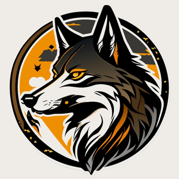 apennine wolf sticker vector illustration