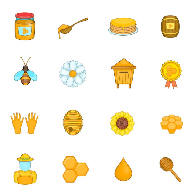 Apiary icons set