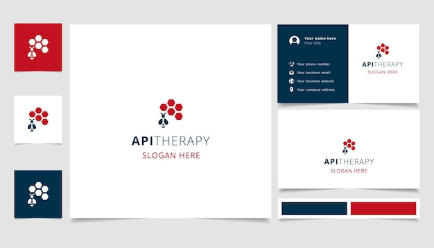 Apitherapy logo design with editable slogan branding book