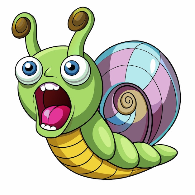 Aplysia snail screams vector kawaii