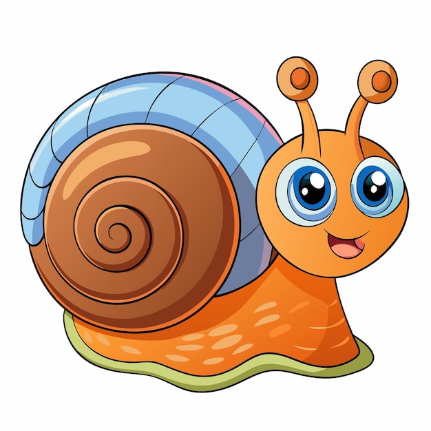 Aplysia snail sits vector kawaii