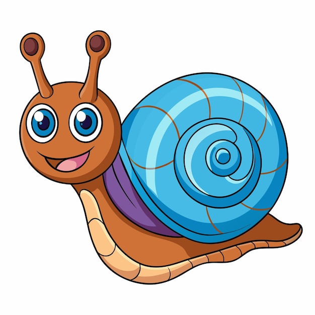 Aplysia snail swims vector kawaii