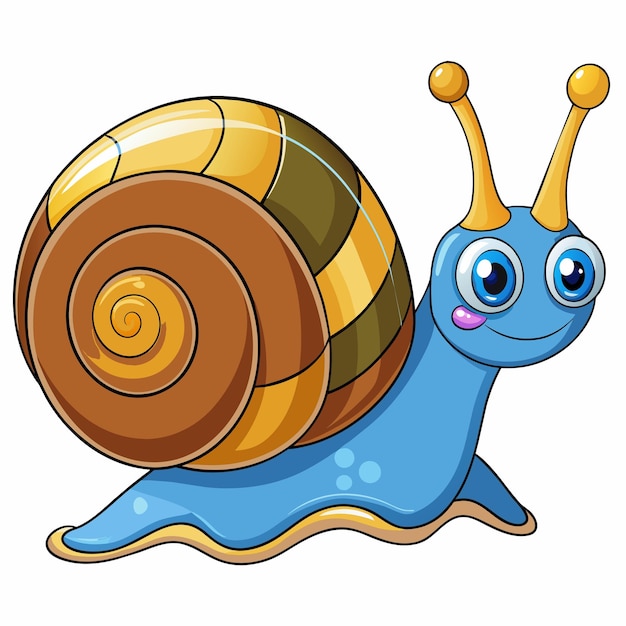 Aplysia snail walks vector kawaii