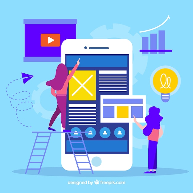 App development concept with flat deisng