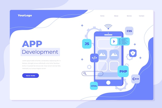 App development landing page template