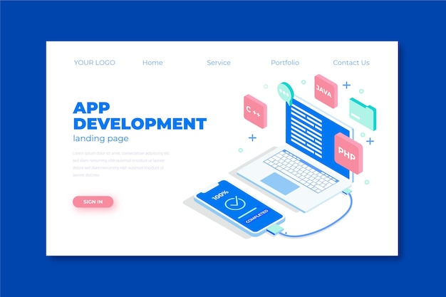 Vector app development - landing page