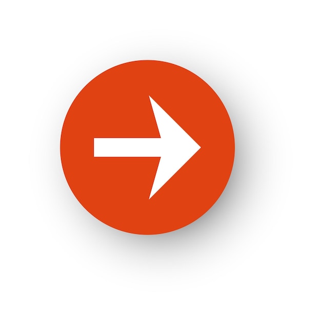 App interface arrow element Red round button