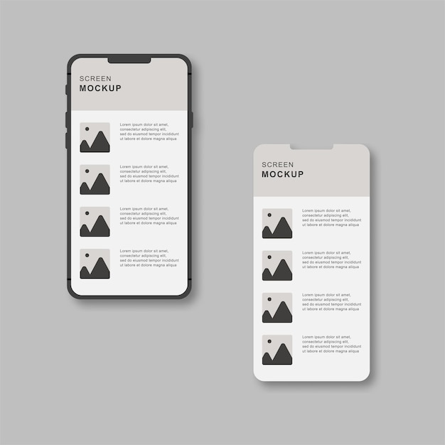 App interface mockup on phone screen and smartphone mockup design.