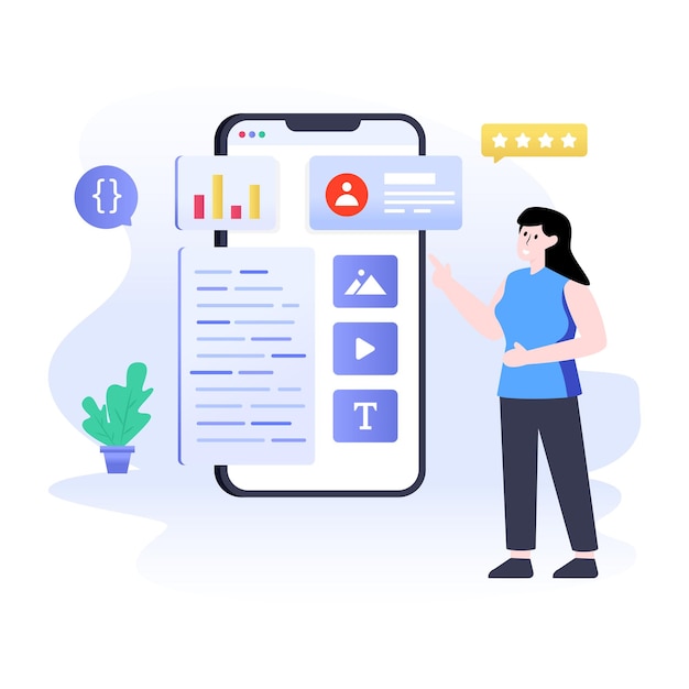 An app ui design flat editable illustration