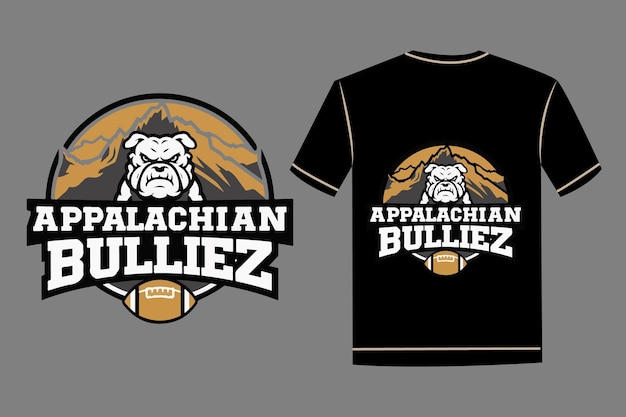 Appalachian Bullies typography with an American bull vector tshirt design