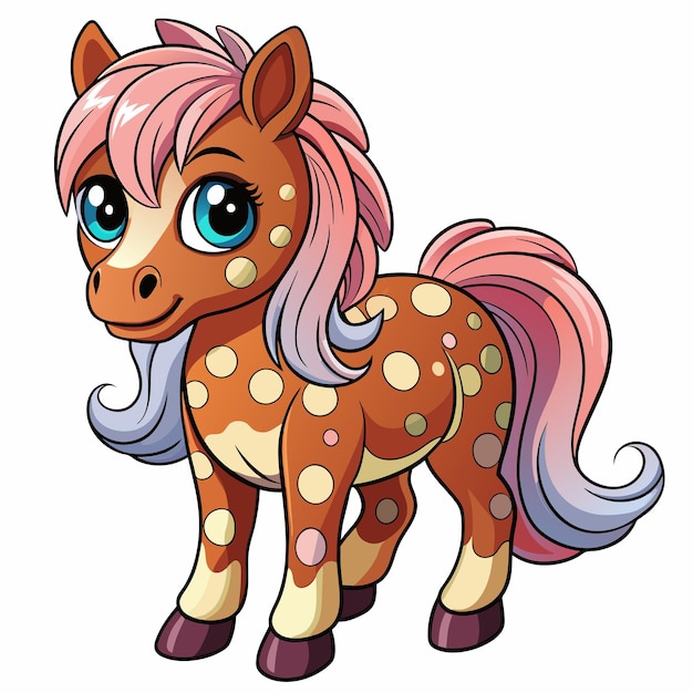 Appaloosa horse goes vector kawaii