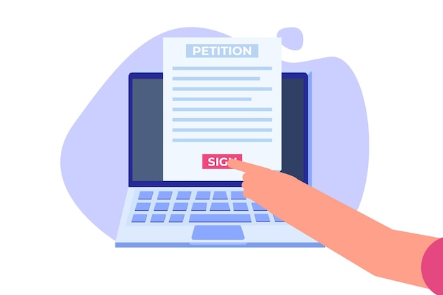 An appeal document or form Petition online concept Vector illustration