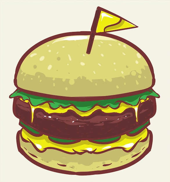 appetizing burger in flat design