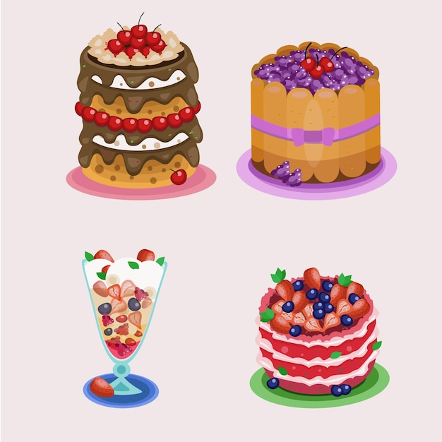 appetizing desserts watercolor bright print holiday sweets sweets and desserts