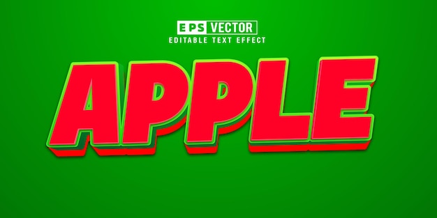 Apple 3d Editable Text Effect Vector With Background