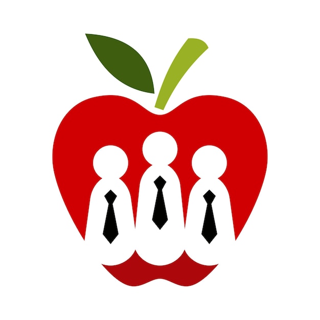 Apple businessman wear tie logo Icon Illustration Brand Identity