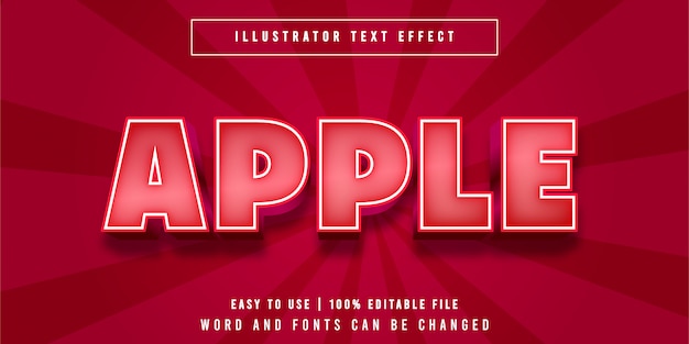 Apple Cartoon Style Editable Text Effect