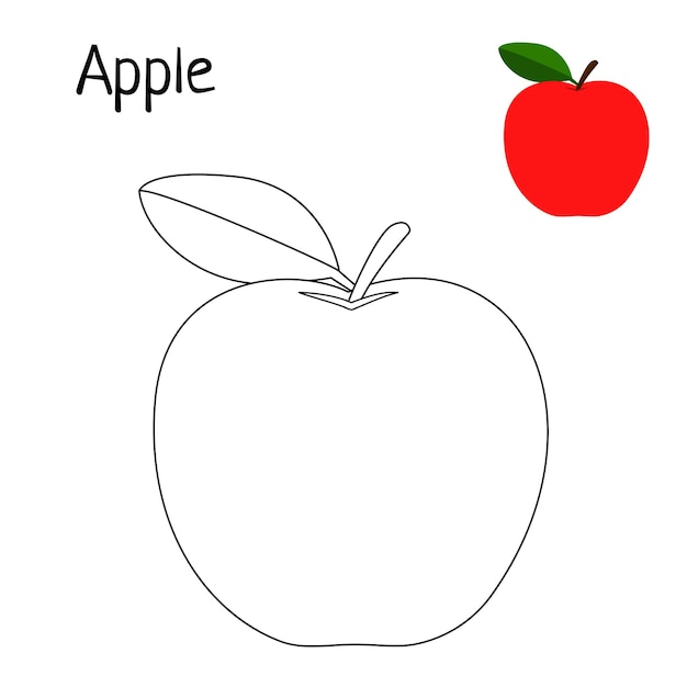 Apple coloring page