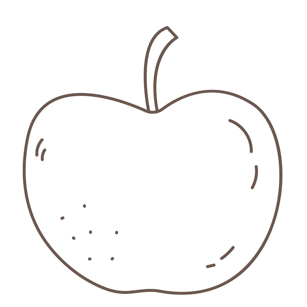 Apple in doodle. Organic food