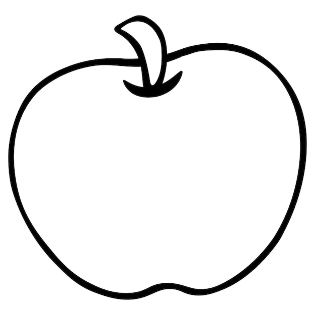 Apple in doodle style Sketch Seasonal product Juicy fruit from the apple tree Organic fruit