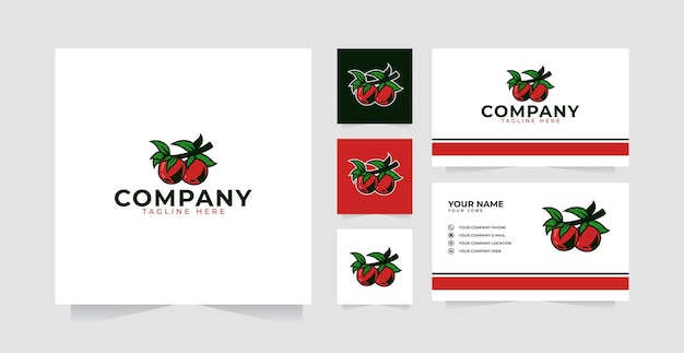 Apple farm logo illustration design and business card