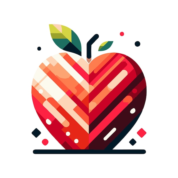 apple flat vector design in geometric style