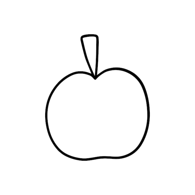 Apple fruit harvest sweet for human and animal consumption cooking ingredient doodle line cartoon