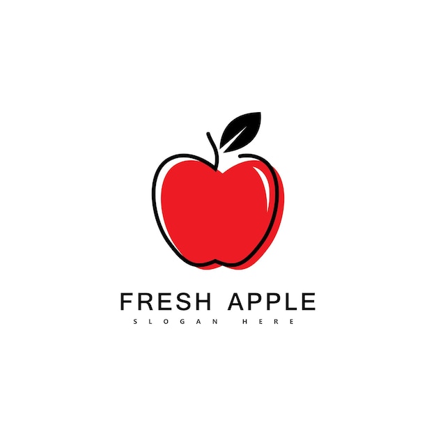 Apple fruit logo fresh fruit vector illustration