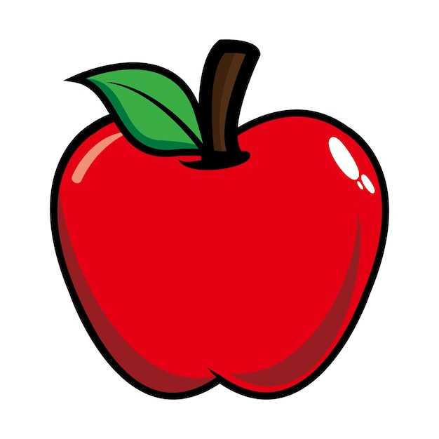 Apple fruit mascot design character Isolated on a white background