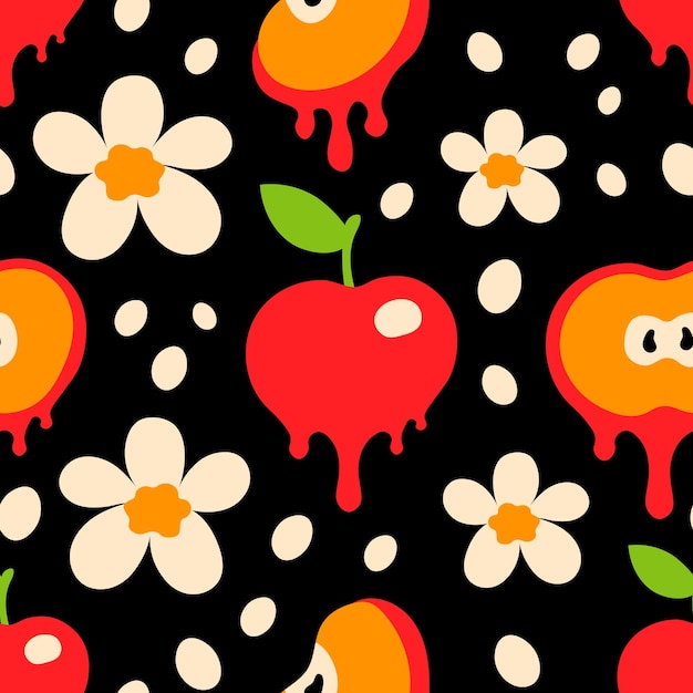 Apple fruit vector Seamless Pattern