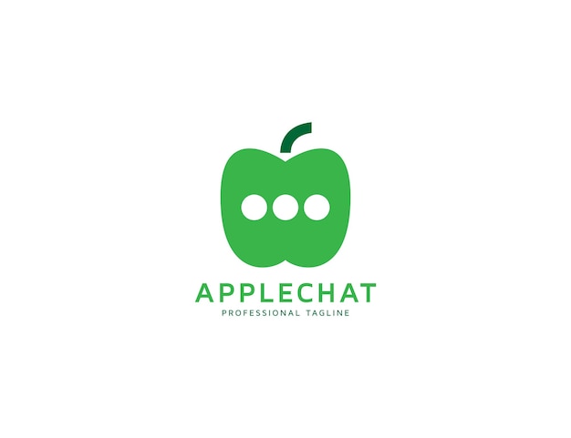 Apple fruit with chat symbol logo design illustration