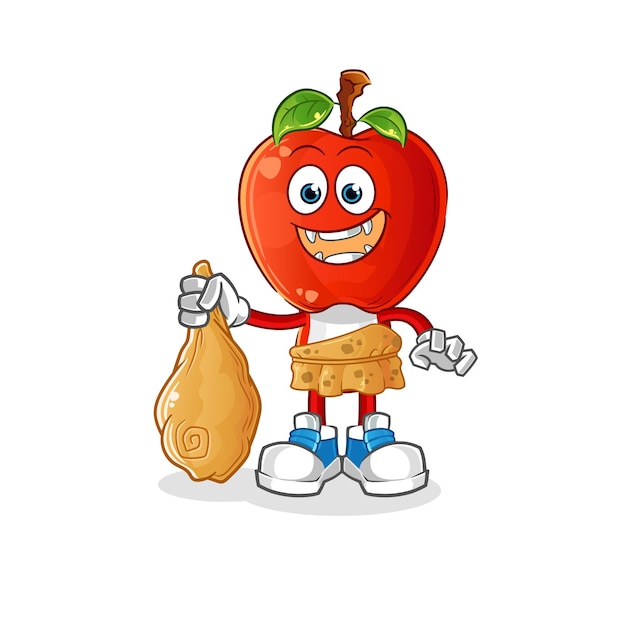 Apple head cartoon ancient cartoon mascot vector