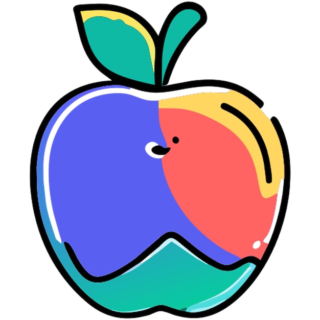 apple icon doodle offset fill