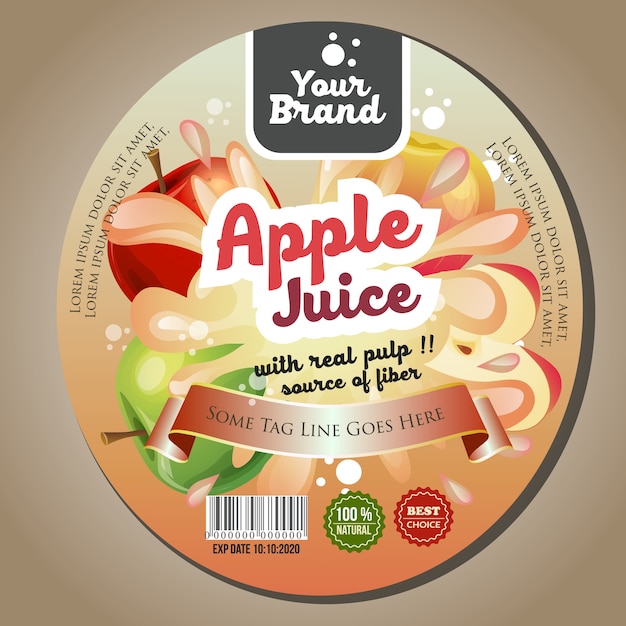 apple juice label sticker