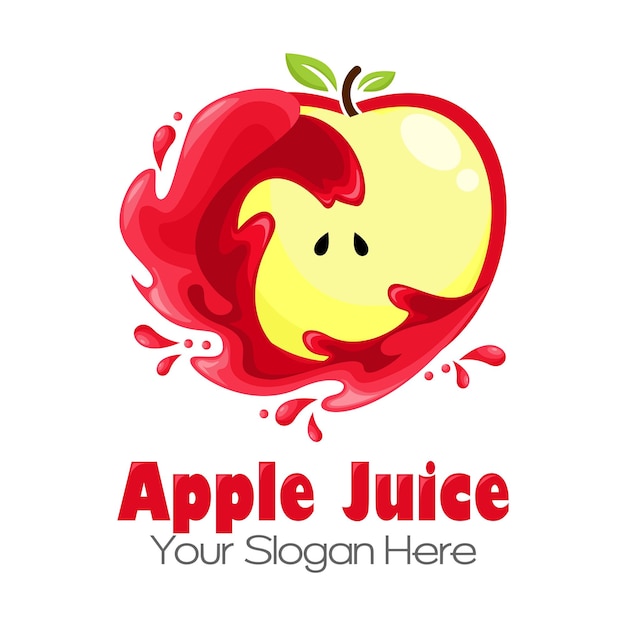 Apple juice logo. Fresh drink design. Your slogan here