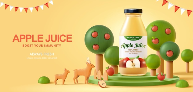 Apple juice promo banner