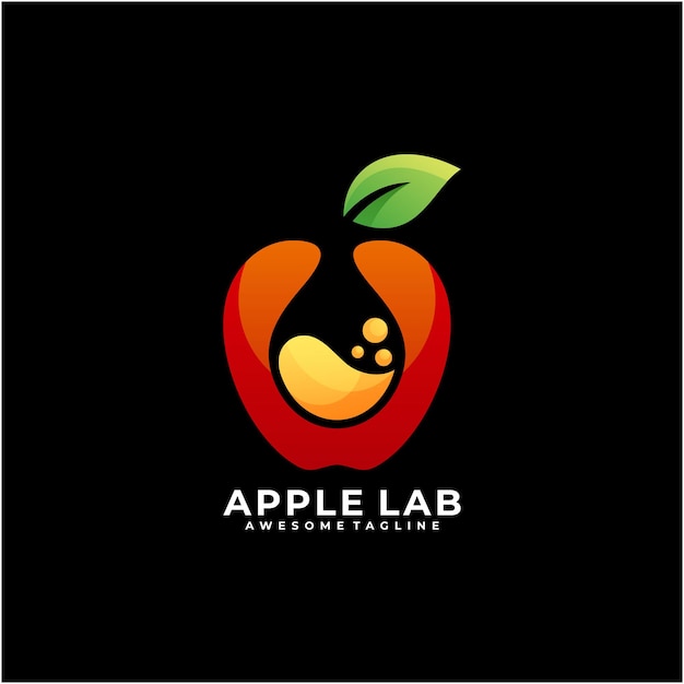 Apple lab logo design vector modern color