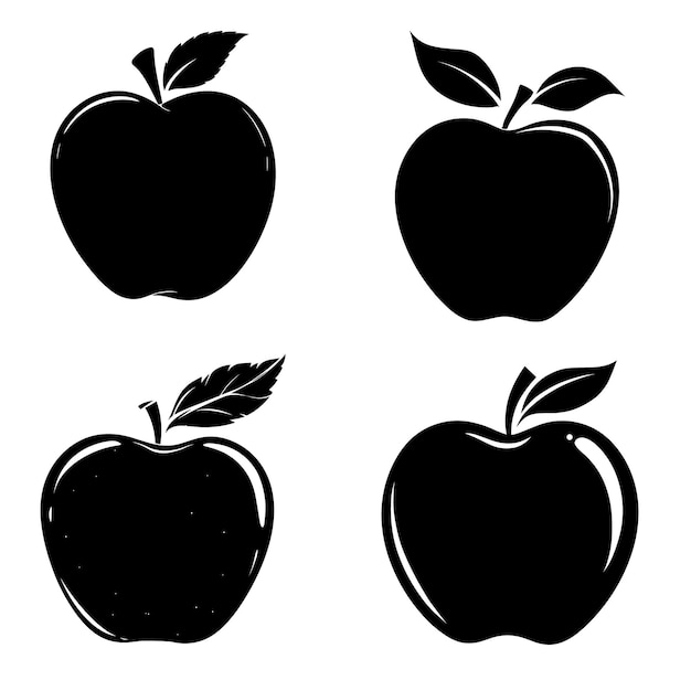 Apple Logo Collection Set Monochrome Design