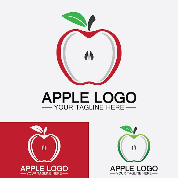 Apple logo fruit healthy food designApple logo design inspiration vector template