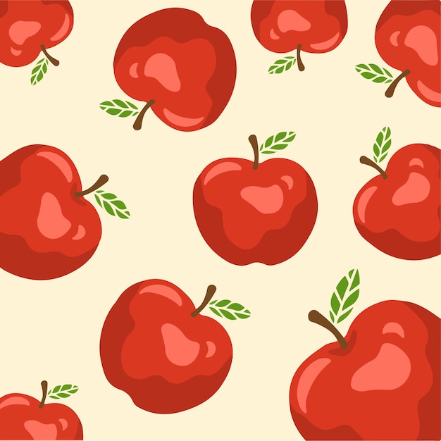 Apple Pattern Background Fruit Vector Illustration