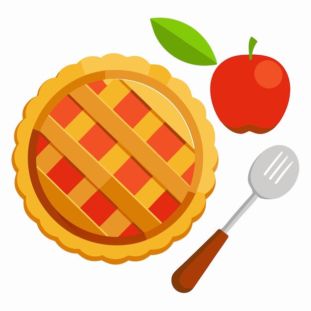 Vector apple pie food vector graphic