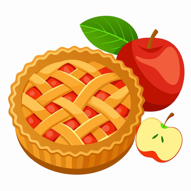 Apple pie food vector graphic