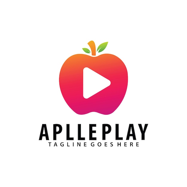 Apple Play logo design template